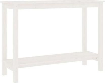 Κονσόλα vidaXL από Μασίφ Ξύλο Λευκό 110x40x80cm