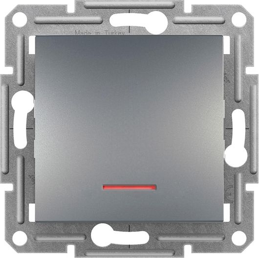 Μπουτόν Schneider Electric Asfora Κλιμακοστασίου Μονό Φωτεινό Γκρι EPH1600162