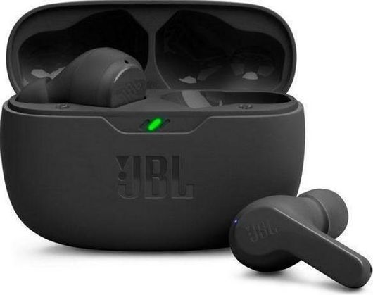 JBL Wave Beam In-ear Bluetooth Handsfree Ακουστικά με Αντοχή στον Ιδρώτα & Θήκη Φόρτισης Μαύρο