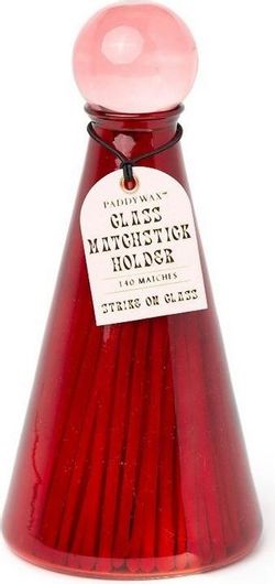 Σπίρτα Paddywax 13.5cm σε Γυάλινο Δοχείο 80τμχ Volcano Red