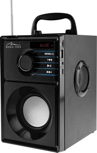 Media-Tech Boombox BT Ηχείο Bluetooth 15W με Ραδιόφωνο & Διάρκεια Μπαταρίας έως 6 ώρες Μαύρο