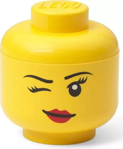 Παιδικό Κουτί Αποθήκευσης Lego Head Winky Πλαστικό Κίτρινο 10x10x11cm
