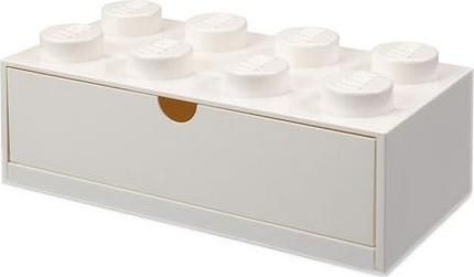 Παιδικό Κουτί Αποθήκευσης Lego 8-Stud Πλαστικό με Συρτάρι Λευκό 31.6x11.3x15.8cm