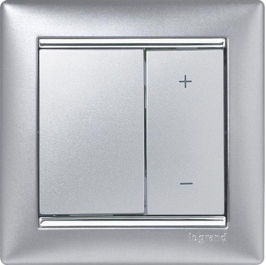 Διακόπτης Dimmer Legrand Valena Χωνευτός χωρίς Πλαίσιο Απλός Μπουτόν 600W Γκρι 