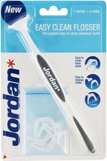 Οδοντικό Νήμα Jordan Easy Clean Flosser με Λαβή Γκρι & 20τμχ Ανταλλακτικά Νήματος