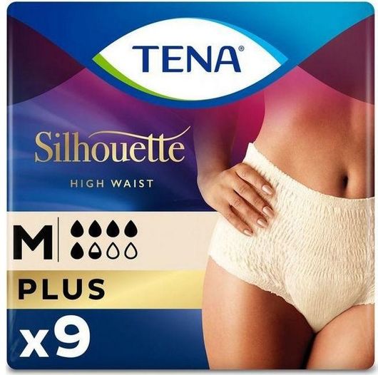 Tena Silhouette High Waist Plus Πάνες Βρακάκι Ακράτειας Medium σε Μπεζ Χρώμα 9τμχ