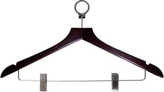 Κρεμάστρες Ρούχων 45036 Ξύλινες Σετ 10τμχ Μαύρο