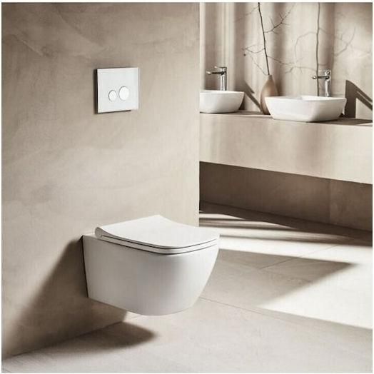 Λεκάνη Μπάνιου Tema New Fresh Κρεμαστή Rimless με Slim Κάλυμμα Duroplast Soft Close Λευκό