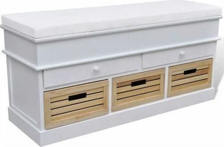 Έπιπλο Χωλ vidaXL με Παπουτσοθήκη & Παγκάκι 100x35x50cm Λευκό