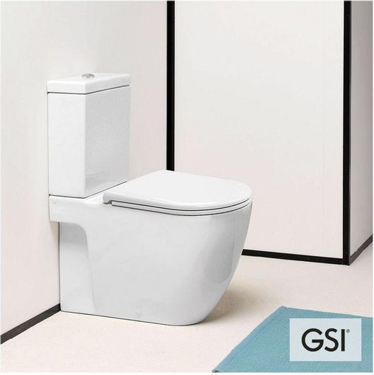 Λεκάνη Μπάνιου GSI Pura Back To Wall Δαπέδου με Καζανάκι με Κάλυμμα Soft Close Λευκό