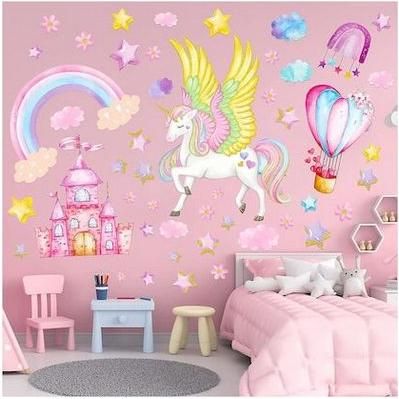 Παιδικό Διακοσμητικό Αυτοκόλλητο Τοίχου Unicorn Castle