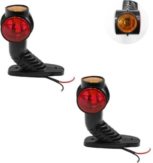 Τριπλά Πλευρικά Φώτα Φορτηγού Led Ip66 12V24V 2τμχ Πορτοκαλί / Κόκκινο