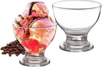 Μπολ Παγωτού TnS Γυάλινο με Διάμετρο cm 2τμχ Διάφανο