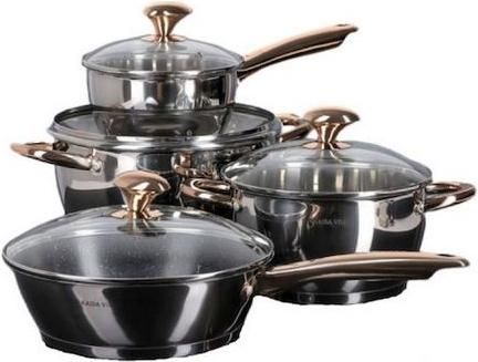 Σετ Μαγειρικά Σκεύη Kaisa Villa από Ανοξείδωτο Ατσάλι με Αντικολλητική Επίστρωση KV-6617 8τμχ