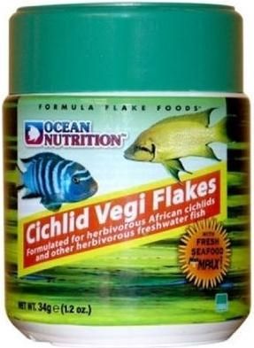 Τροφή Ψαριών Ocean Nutrition Cichlid Vegi Flakes 156gr