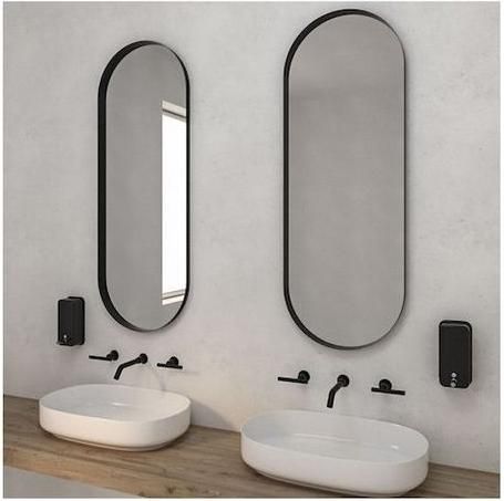 Κρεμαστός Καθρέπτης Iron Semi-Oval 45x125cm Χωρίς Led Λευκό