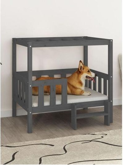 Υπερυψωμένο Κρεβάτι Σκύλου vidaXL 95.5x90cm Γκρι