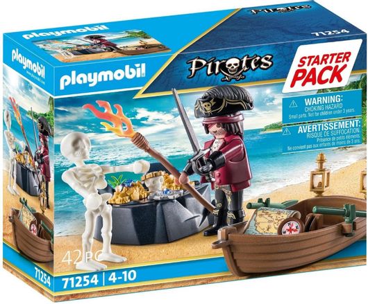Playmobil Pirates Πειρατής με Βαρκούλα & Θησαυρό για 4+ Ετών #71254