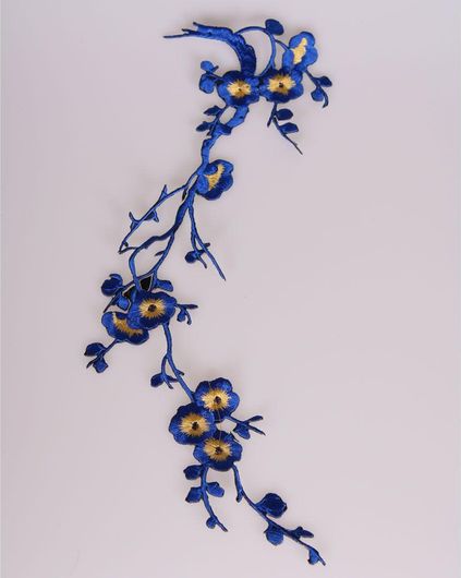 Θερμοκολλητικό Μοτίφ Λουλούδι 40x10cm Μπλε