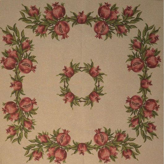 Κέντημα Καρέ Ρόδια 90x90cm Πολύχρωμο