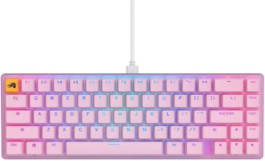 Gaming Πληκτρολόγιο Glorious PC Gaming Race GMMK 2 Μηχανικό 65% με Glorious Fox Διακόπτες & RGB Φωτισμό Αγγλικό US Ροζ