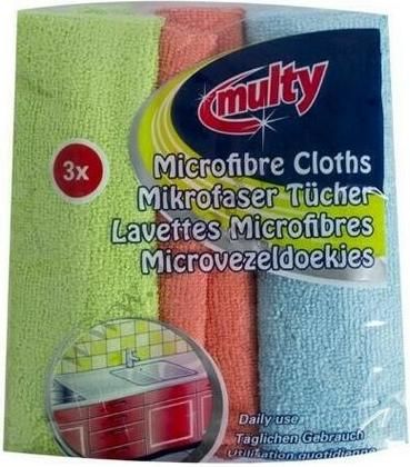 Πανάκι Multy με Μικροΐνες Γενικής Χρήσης Πολύχρωμο 35x35cm Σετ 3τμχ