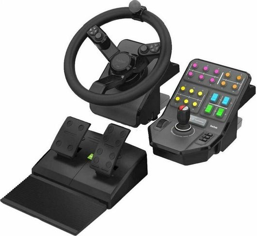 Τιμονιέρα Logitech G Saitek Farm Sim Controller Bundle με Μοχλό Ταχυτήτων και Πετάλια για PC με 900° Περιστροφής