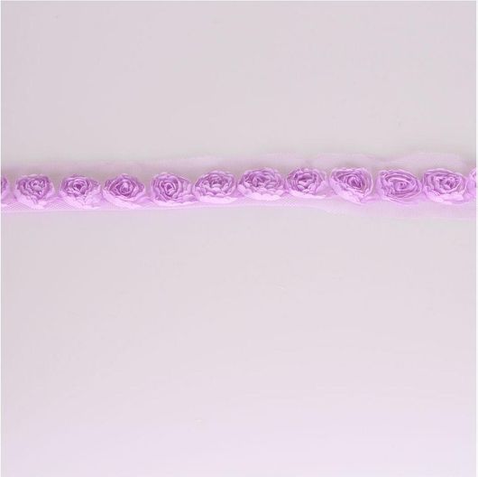 Τρέσα Ραπτικής με Λουλούδια 2cm Μοβ