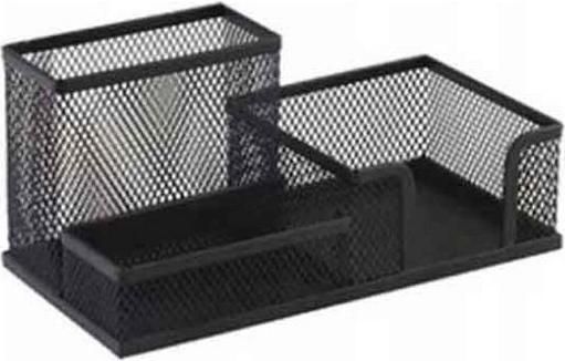 Σετ Γραφείου Groovy Μεταλλικό Μαύρο (Μολυβοθήκη, Κύβος, Θήκη για Συνδετήρες)