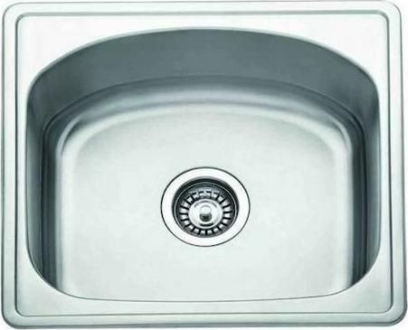 Νεροχύτης Gloria Tetras 420 Ένθετος Inox Σατινέ Μ45.5xΠ38.5cm Ασημί