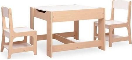 Σετ Παιδικό Τραπέζι vidaXL με Καρέκλες από Ξύλο Καφέ