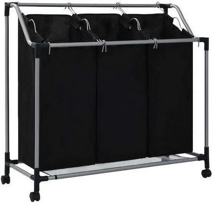 Καλάθι Απλύτων vidaXL 282426 Μεταλλικό 96x40x92cm Μαύρο