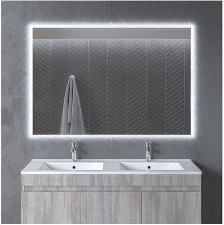 Καθρέπτης Μπάνιου Martin M195 Ορθογώνιος Led 120x80cm Ασημί