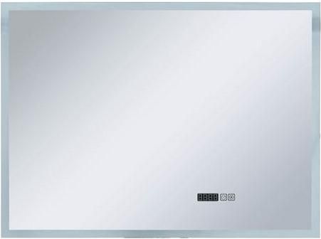 Καθρέπτης Μπάνιου vidaXL 144738 Ορθογώνιος Led από Μέταλλο 80x60cm Ασημί