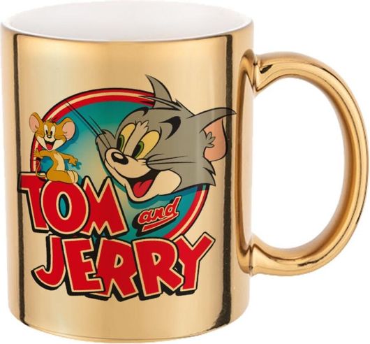 Κούπα Τομ Και Τζέρι Κεραμική Χρυσή Καθρέπτης 330ml