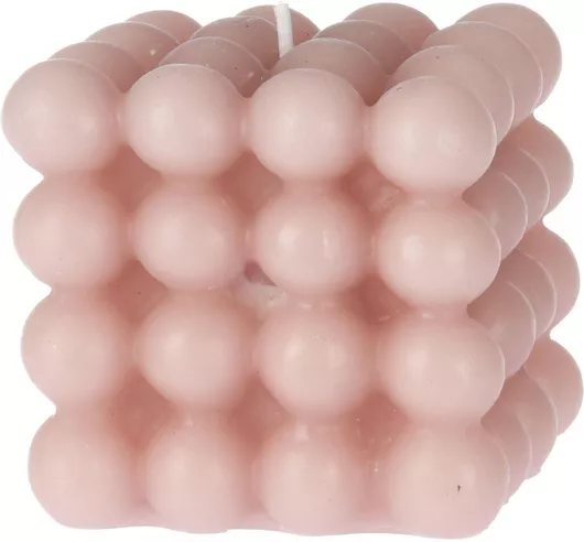 Κερί   Κορμός Square Ροζ 7,5x7,5cm