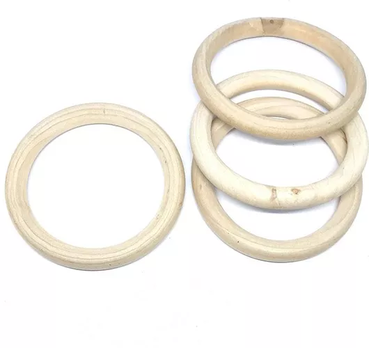 Κρίκος Πλεξίματος Ξύλινος 8.5cm Σετ  4τμχ