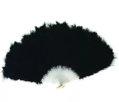 Αποκριάτικη Βεντάλια Πουπουλένια Μαύρο