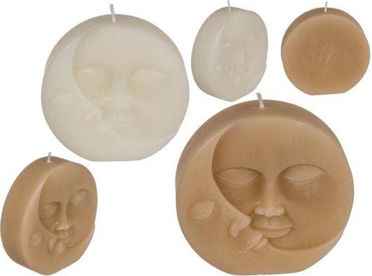 Κερί Σχήμα Ήλιου & Φεγγαριού 10x3cm Τυχαία Επιλογή Χρώματος