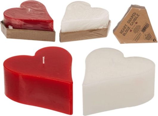 Κερί Block Καρδιά 13x6cm Τυχαία Επιλογή Χρώματος