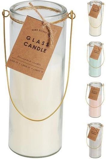 Κερί Αρωματικό σε Γυάλινο Βάζο 6.5x17.5cm Εκρού