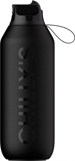 Θερμός Chilly's Series 2 Sport Μπουκάλι με Καλαμάκι 0.5lt Abyss Black