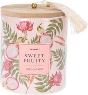 Κερί Αρωματικό "Sweet Fruity" με Ξύλινο Καπάκι 9x11,7cm Dragon Fruit