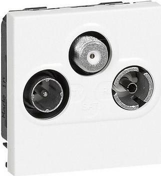 Πρίζα Legrand Mosaic 078786 Κεραίας Τηλεόρασης Δορυφορικής & Ραδιοφώνου Λευκό