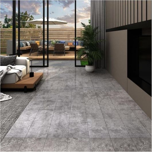 Πλαστικό Δάπεδο vidaXL Γκρι Σκυροδέματος 5.21 m² / 2mm PVC Γκρι
