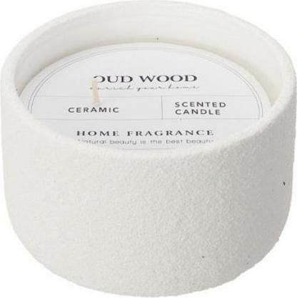 Αρωματικό Κερί Oud Wood Κηροπηγίου 7cm 390gr Λευκό