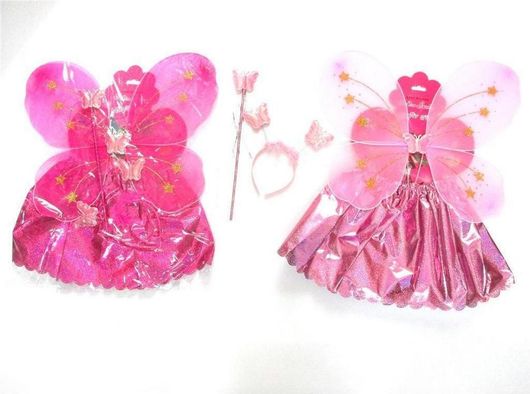 Φτερά Μεταμφίεσης Πεταλούδας με Φούστα Ραβδί & Στέκα 50x56x2cm Τυχαία Επιλογή Χρώματος