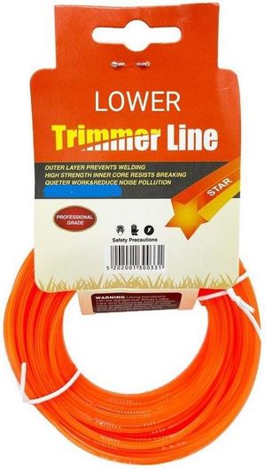 Μεσινέζα για Χορτοκοπτικό Πετονιά Lower Trimmer Line Τετράγωνη 4mmx15m