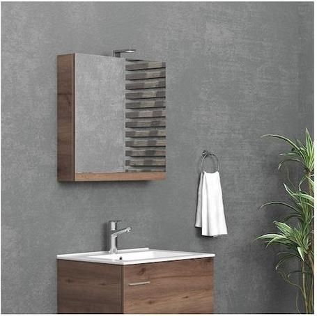 Καθρέπτης Μπάνιου Ανοιγόμενος Brown 8702 60x13x60cm