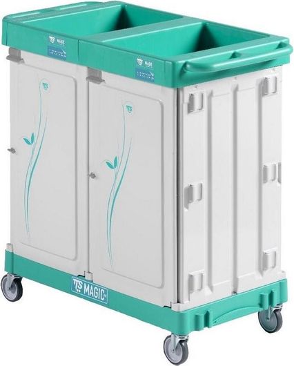 Ξενοδοχειακό Καρότσι TTS Cleaning Πλαστικό Καμαριέρας με Διαστάσεις Π98xΒ55xΥ102cm Γκρι